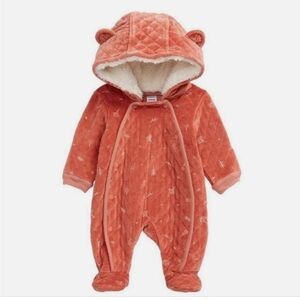 Nordstrom 6M Soft Orange Baby Bunting Snowsuit